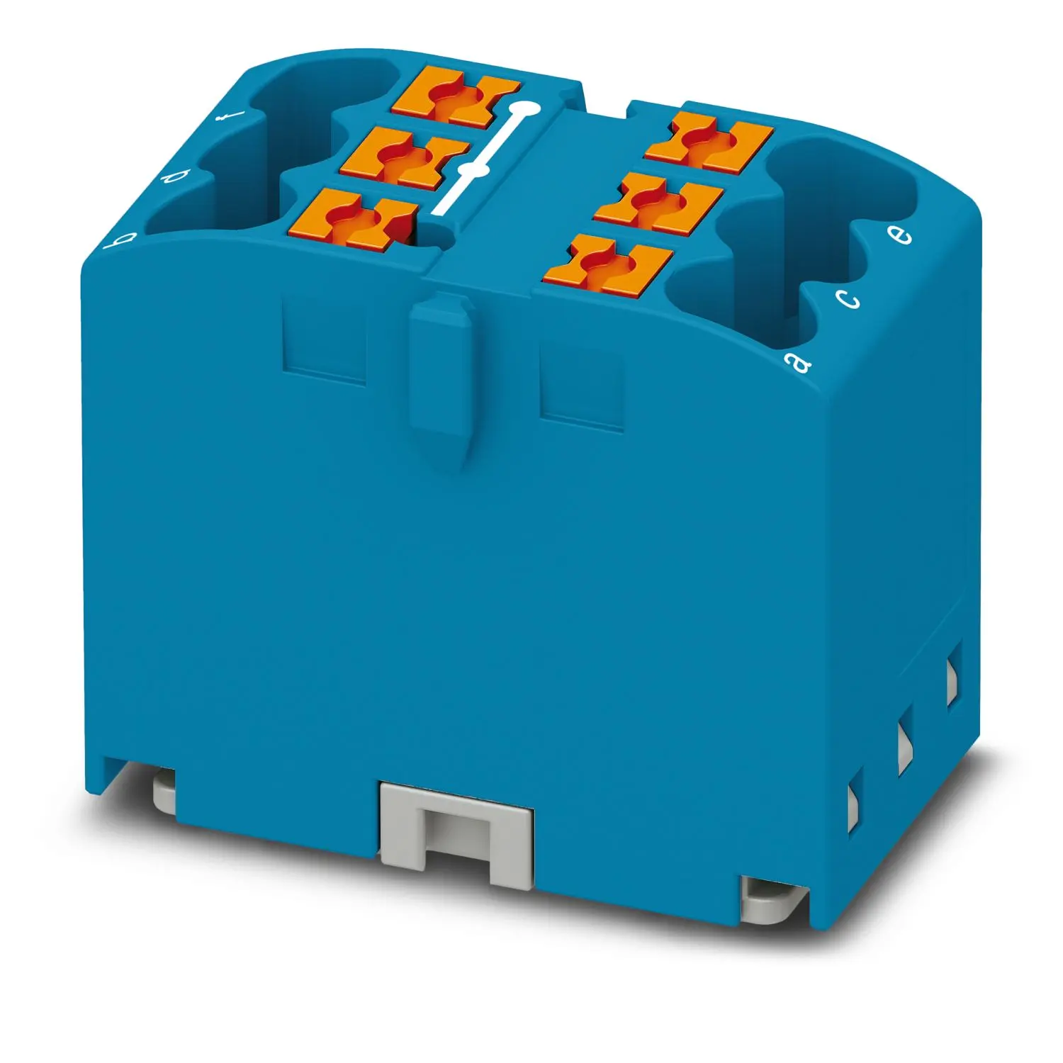 Produktfoto 1 von Phoenix Contact Verteilerblock 6-polig / 450 V 24A, Polyamid Blau, IP20