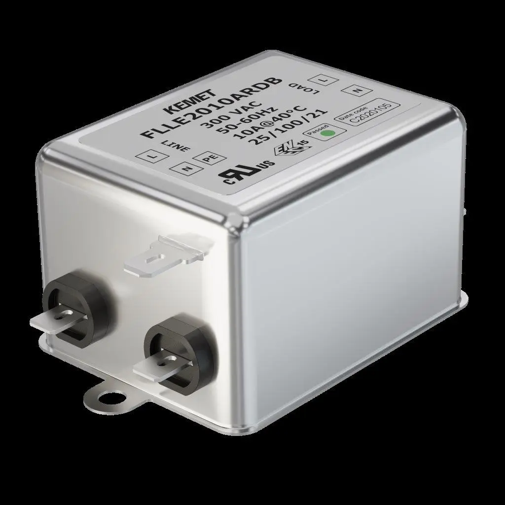 KEMET FLLE2-R EMV-Filter, 300V ac/dc, 16 A, Fahrgestell, Faston, 1-phasig 0.37 mA / 50 Hz, 60 Hz