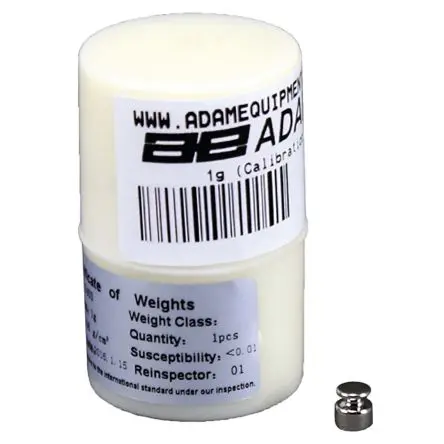 Produktfoto 1 von Adam Equipment Co Ltd Prüfgewicht, 1 g, Klasse M1, Edelstahl