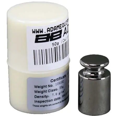 Produktfoto 1 von Adam Equipment Co Ltd Prüfgewicht, 50 g, Klasse M1, Edelstahl
