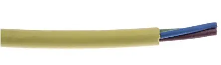 Produktfoto 1 von RS PRO Netzkabel, 3-adrig Gelb /Ø 7.4 mm Außen-ø , 3.5 m 50 °C, 300V, 500 V, Thermoplastisches Elastomer