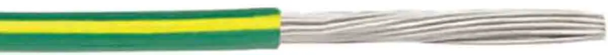 Produktfoto 1 von RS PRO Einzeladerleitung 1,3 mm², 16 AWG 30.5m Grün/Gelb MPPE isoliert 26/0.25mm Litzen