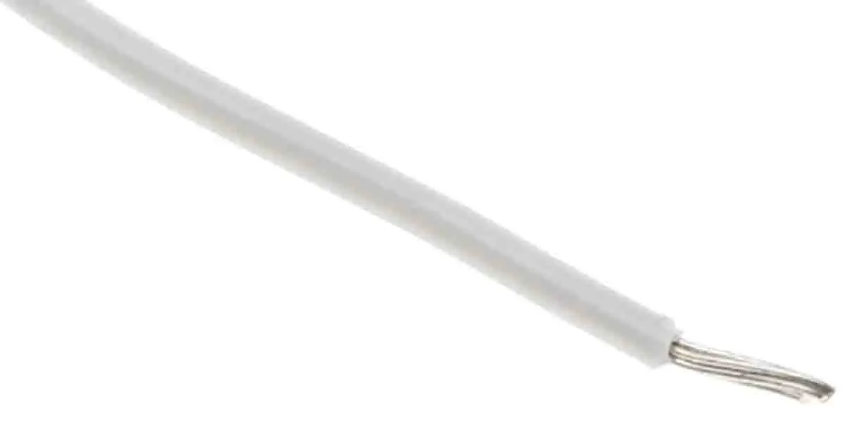 Produktfoto 1 von RS PRO Einzeladerleitung 0,51 mm², 20 AWG 305m Weiß MPPE isoliert 10/0.25mm Litzen