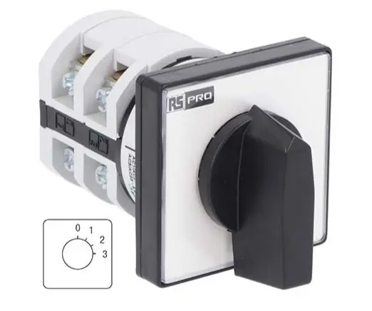 Produktfoto 1 von RS PRO Nockenschalter, 1-polig / 20A, 3 Schließer, 690 V, 1-phasig, 4-Stufen
