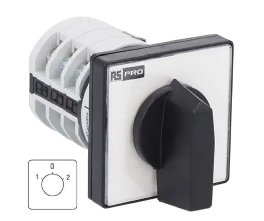 Produktfoto 1 von RS PRO Nockenschalter, 3-polig / 20A, 6 Schließer, 690 V, 3-phasig, 3-Stufen