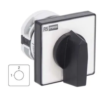 Produktfoto 1 von RS PRO Nockenschalter 20 A, 2-Stufen Knopf Schraube, 90 °-Wurfwinkel