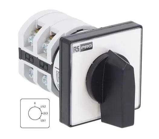Produktfoto 1 von RS PRO Nockenschalter, 4-polig / 20A, 4 Schließer, 690 V, 3-phasig, 4-Stufen