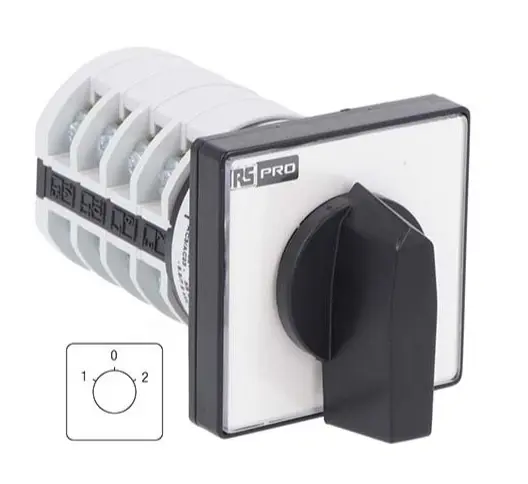 Produktfoto 1 von RS PRO Nockenschalter, 4-polig / 20A, 4 Schließer, 690 V, 3-phasig, 3-Stufen Schraub, 60°-Wurfwinkel