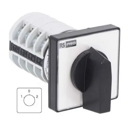 Produktfoto 1 von RS PRO Nockenschalter 20 A, 3-phasig, 3-Stufen Drehen Schraube, 60 °-Wurfwinkel