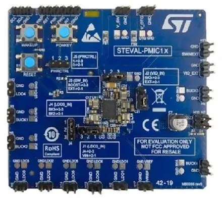 Produktfoto 1 von STMicroelectronics STPMIC1x Evaluierungsplatine, Evaluierungsboard für den hochintegrierten Power-Management-IC STPMIC1x