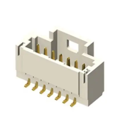Produktfoto 1 von Samtec T1M Leiterplattenleiste gewinkelt, 10-polig / 1-reihig, Raster 1 mm Raster Oberfläche, Kabel-Platine, Ummantelt