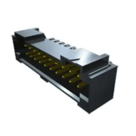 Produktfoto 1 von Samtec T2M Leiterplattenleiste gewinkelt, 10-polig / 2-reihig, Raster 2 mm Raster Oberfläche, Platine-Platine, Ummantelt