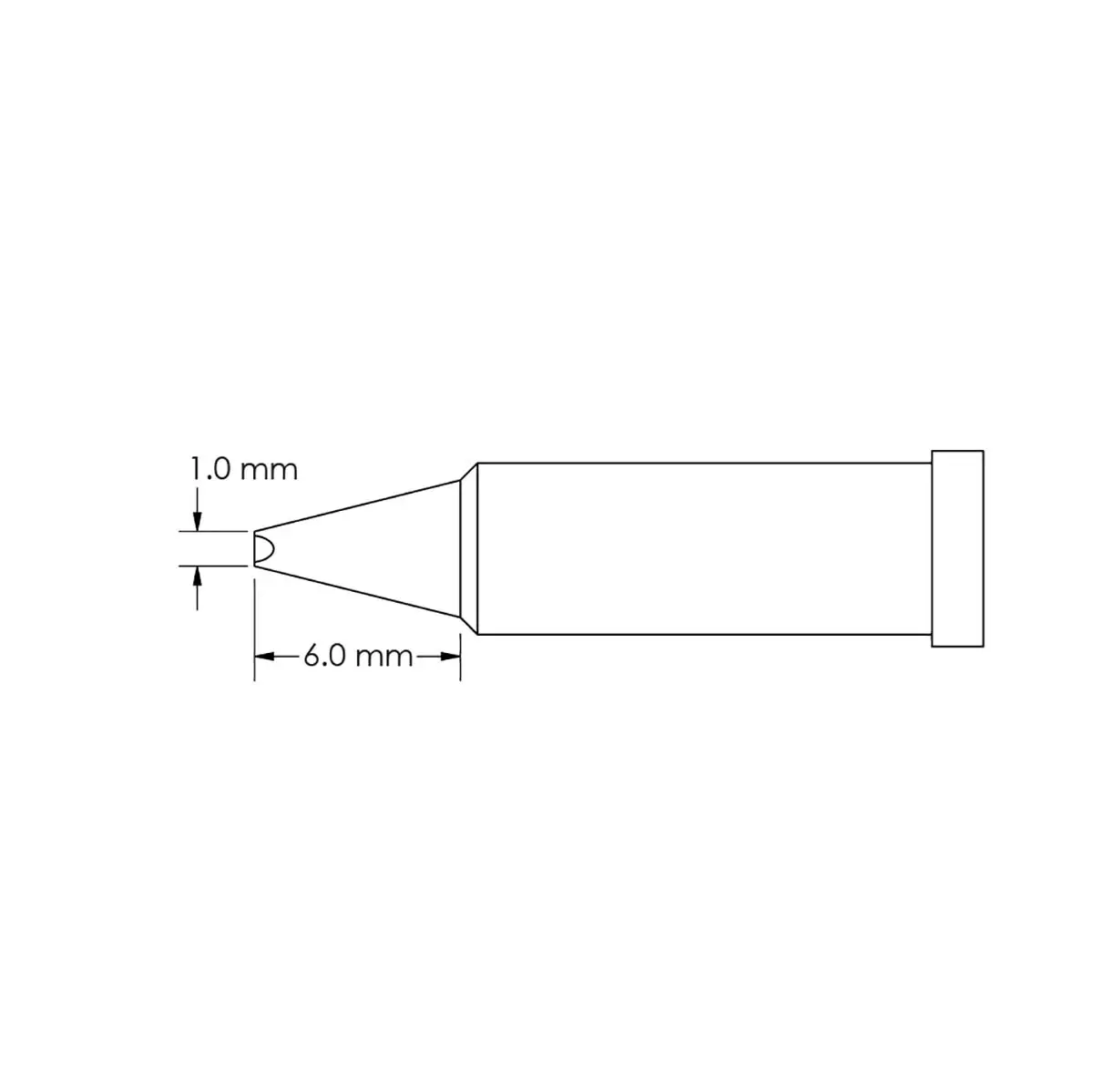 Produktfoto 1 von Metcal / GT4-CH0010P Lötspitze 1,0 x 6 mm flach GT4 für Lötkolben