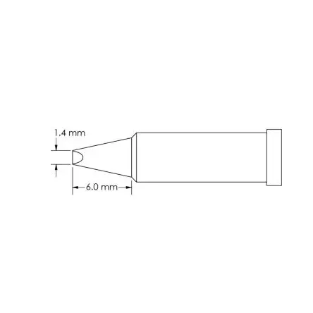 Produktfoto 1 von Metcal 6 mm Lötspitze 6 mm Meißel GT4 für Lötkolben