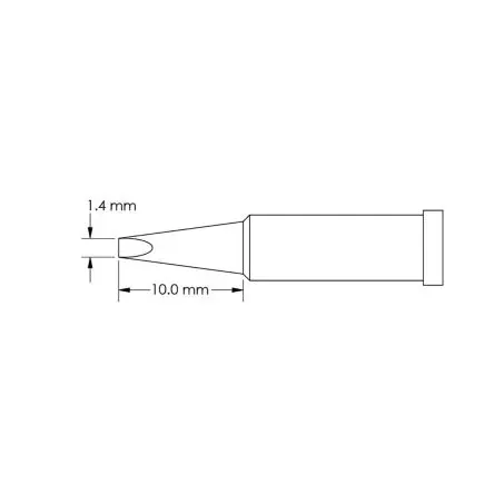 Produktfoto 1 von Metcal 10 mm Lötspitze 10 mm Meißel GT4 für Lötkolben
