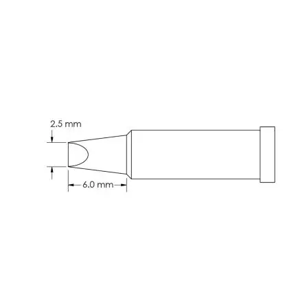 Produktfoto 1 von Metcal 6 mm Lötspitze 6 mm Meißel GT4 für Lötkolben