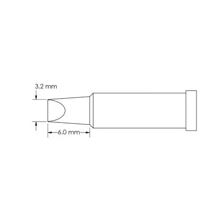 Produktfoto 1 von Metcal 6 mm Lötspitze 6 mm Meißel GT4 für Lötkolben