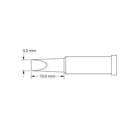 Produktfoto 1 von Metcal 10 mm Lötspitze 10 mm Meißel GT4 für Lötkolben