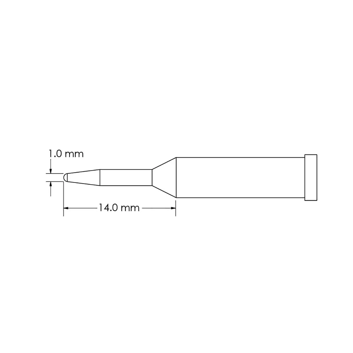 Metcal / GT4-CN0010A Lötspitze 1,0 x 14 mm konisch GT4 für Lötkolben