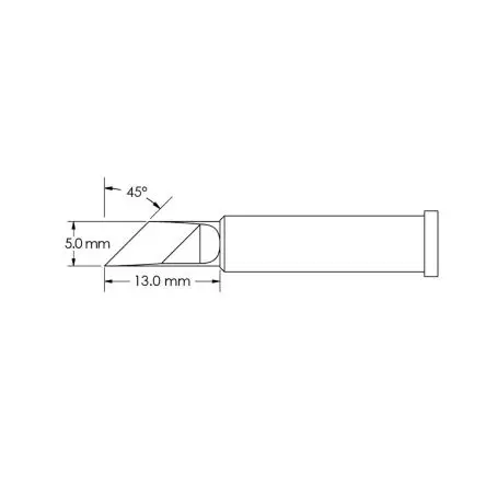 Produktfoto 1 von Metcal 13 mm Lötspitze 13 mm Messer 45 ° GT6