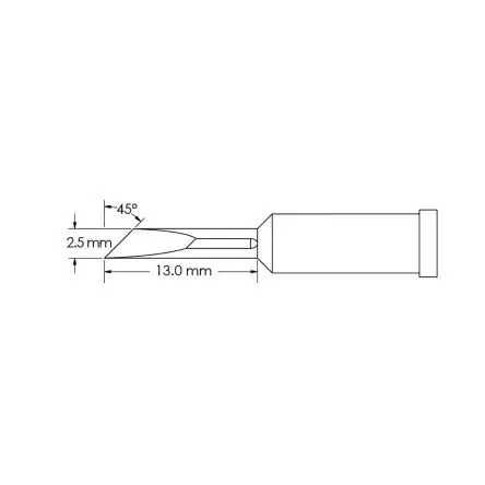 Produktfoto 1 von Metcal 13 mm Lötspitze 13 mm Messer 45 ° GT4