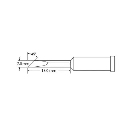 Produktfoto 1 von Metcal 16 mm Lötspitze 16 mm Messer 45 ° GT4