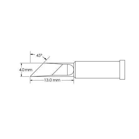 Produktfoto 1 von Metcal 13 mm Lötspitze 13 mm Messer GT4 für Lötkolben
