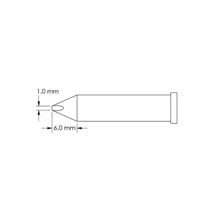 Produktfoto 1 von Metcal 6 mm Lötspitze 6 mm Meißel GT6 für Lötkolben