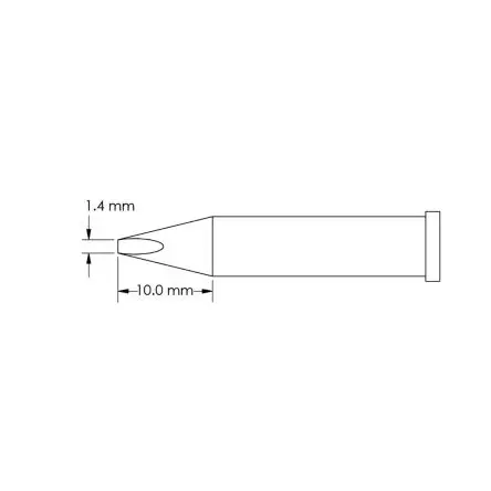 Produktfoto 1 von Metcal 10 mm Lötspitze 10 mm Meißel GT6 für Lötkolben