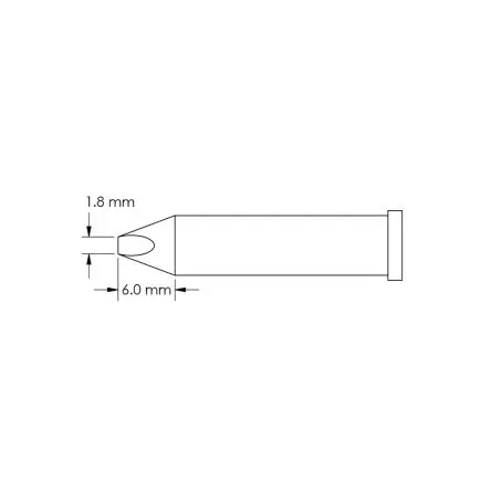 Produktfoto 1 von Metcal 6 mm Lötspitze 6 mm Meißel GT6 für Lötkolben