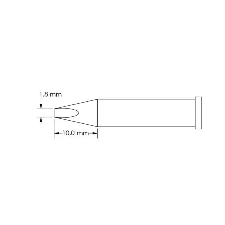 Produktfoto 1 von Metcal 10 mm Lötspitze 10 mm Meißel GT6 für Lötkolben