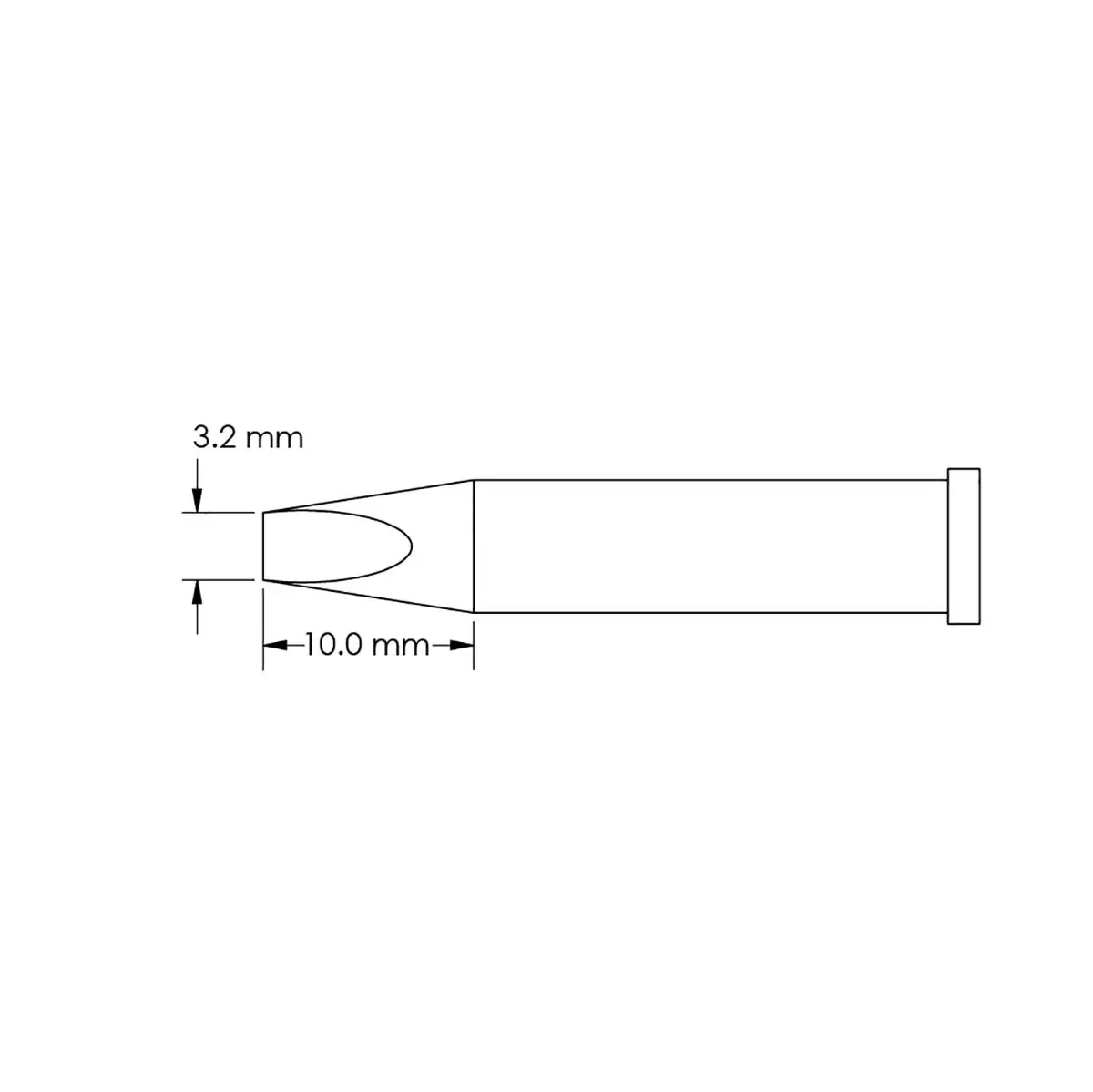 Produktfoto 1 von Metcal / GT6-CH0032S Lötspitze 3,2 x 10 mm flach GT6 für Lötkolben