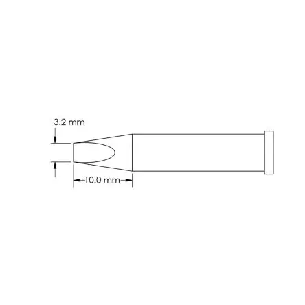 Produktfoto 1 von Metcal 10 mm Lötspitze 10 mm Meißel GT6 für Lötkolben
