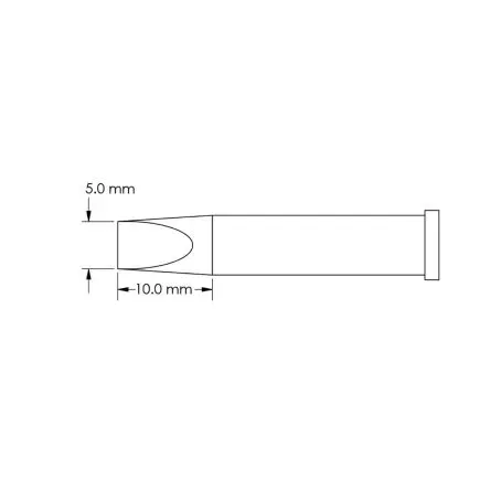 Produktfoto 1 von Metcal / GT6-CH0050S 10 mm Lötspitze 5.0 x 10 mm Meißel GT6 für Lötkolben