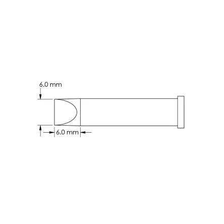 Produktfoto 1 von Metcal 6 mm Lötspitze 6 mm Meißel GT6 für Lötkolben