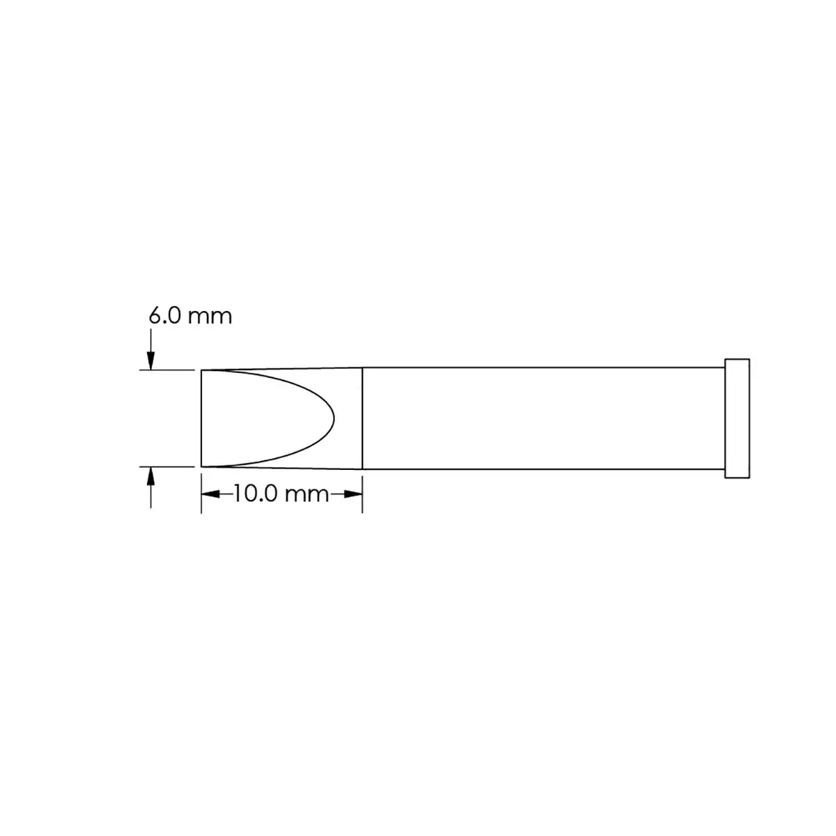 Produktfoto 1 von Metcal / GT6-CH0060S Lötspitze 6,0 x 10 mm flach GT6 für Lötkolben