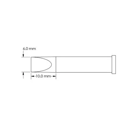 Produktfoto 1 von Metcal 10 mm Lötspitze 10 mm Meißel GT6 für Lötkolben