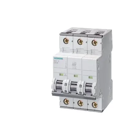 Produktfoto 1 von Siemens 5SY7 Miniaturüberlastschalter Typ C, Pol 3-polig 63 A 400 V ac, Abschaltvermögen 5 kA SENTRON 72 V dc