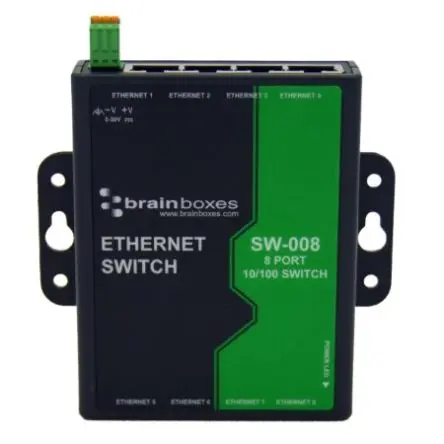 Produktfoto 1 von Brainboxes Ethernet-Switch 8-Port Unmanaged 100Mbit/s