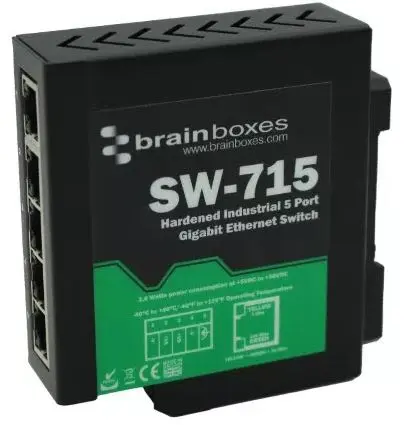 Produktfoto 1 von Brainboxes Ethernet-Switch 5-Port Unmanaged