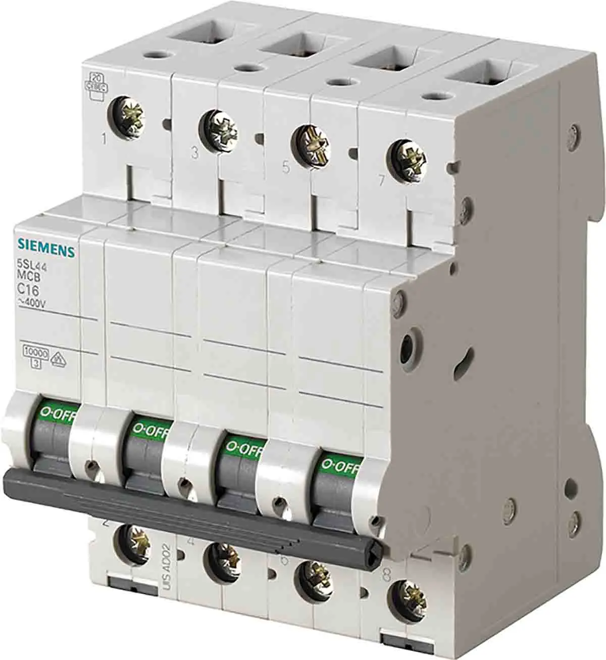 Produktfoto 1 von Siemens 5SL4 Miniaturüberlastschalter Typ D, Pol 3-polig 25 A 400 V ac, Abschaltvermögen 10 kA SENTRON 72 V dc