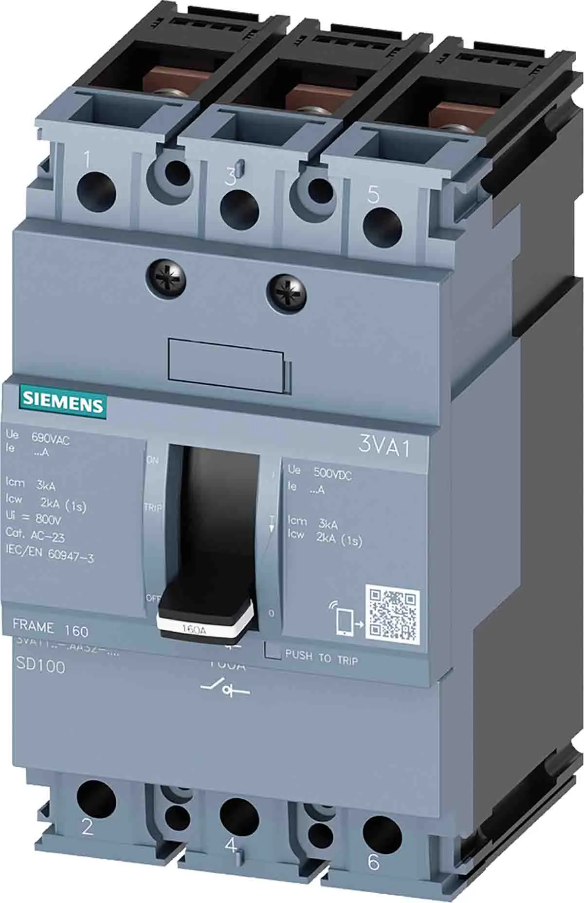 Produktfoto 1 von Siemens 3VA1 Sentron Trennschalter 3-polig 100A IP 40 38W SENTRON