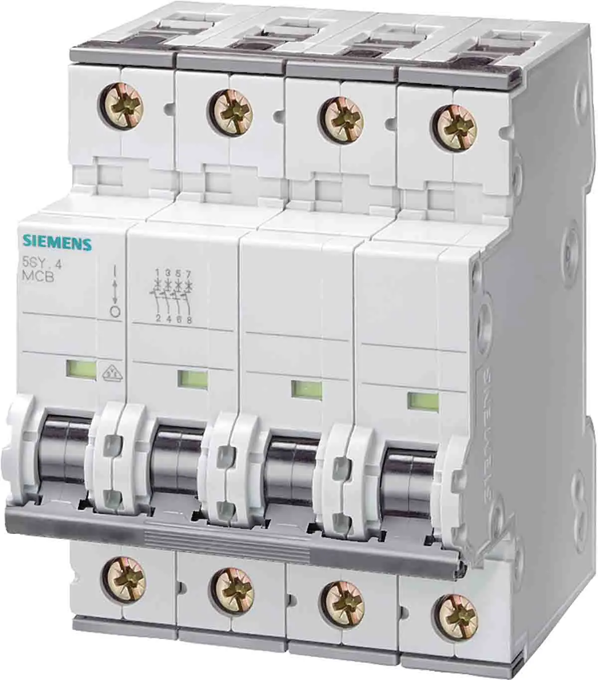 Produktfoto 1 von Siemens 5SY6 Miniaturüberlastschalter Typ C, Pol 3-polig 25 A 400 V ac, Abschaltvermögen 5 kA SENTRON 72 V dc
