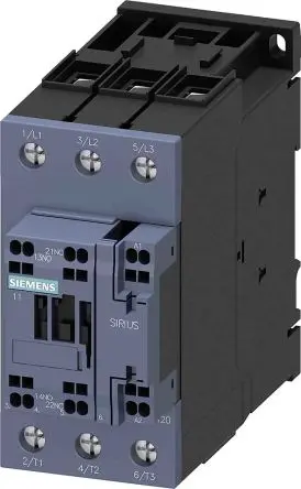 Produktfoto 1 von Siemens 3RT2 Schütz 20V ac/dc, 33 V ac/dc-Spule, 3-polig, 690V / 65 A 33V ac/dc 30 kW 1 Schließer/1 Öffner