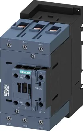 Produktfoto 1 von Siemens 3RT2 Schütz 230V ac-Spule, 3-polig, 690V / 44 A 230V 1 Schließer/1 Öffner Umkehrend 2-Hilfskontakte
