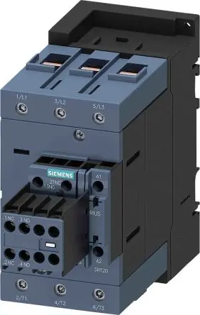 Produktfoto 1 von Siemens Schütz 230V ac-Spule, 3-polig / 95 A 230V ac 45 kW 2 Schließer/2 Öffner 2-Hilfskontakte