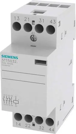 Produktfoto 1 von Siemens 5TT INSTA Schütz 230V ac-Spule, 4-polig / 25 A 230V ac 0.0022 kW 2 Schließer/2 Öffner 3-Hilfskontakte