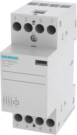 Produktfoto 1 von Siemens 5TT INSTA Schütz 24V-Spule, 4-polig / 25 A 24V 2 kW 4 Schließer 4-Hilfskontakte
