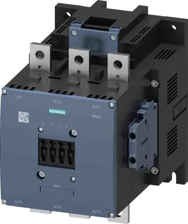 Produktfoto 1 von Siemens 3RT1 Schütz 110V ac/dc, 127 V ac/dc-Spule, 3-polig, 1kV / 400 A 127V ac/dc 200 kW 2 Schließer/2 Öffner Umkehrend