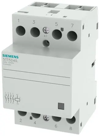 Produktfoto 1 von Siemens 5TT INSTA Schütz 24V-Spule, 4-polig / 40 A 24V 4 kW 4 Schließer 4-Hilfskontakte